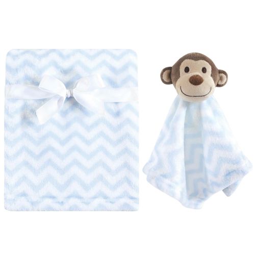  Hudson Baby Unisex Baby Plush Blanket with Security Blanket, Monkey 2 Piece, One Size