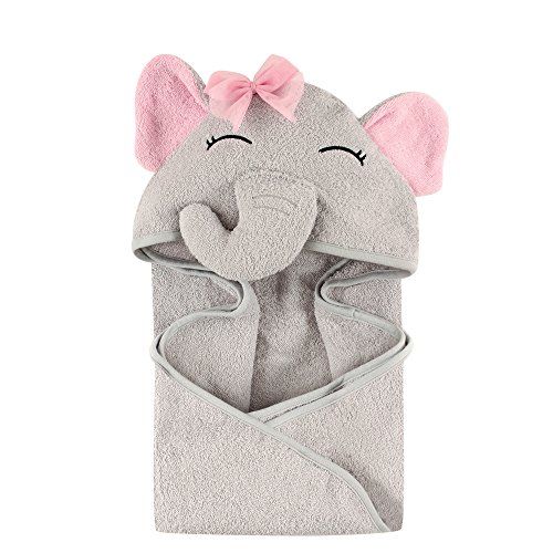  [아마존베스트]Hudson Baby Unisex Baby Animal Face Hooded Towel, Pretty Elephant 1-Pack, One Size