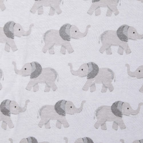  Hudson Baby Unisex Baby Cotton Fitted Crib Sheet, Gray Elephant, One Size