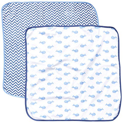  Hudson Baby Unisex Baby Cotton Swaddle Blankets, Whale, One Size