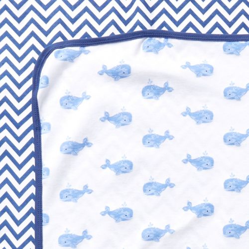  Hudson Baby Unisex Baby Cotton Swaddle Blankets, Whale, One Size