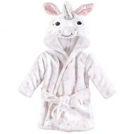 Hudson Baby Unisex Baby Plush Animal Face Robe, White Unicorn, One Size, 0-9 Months