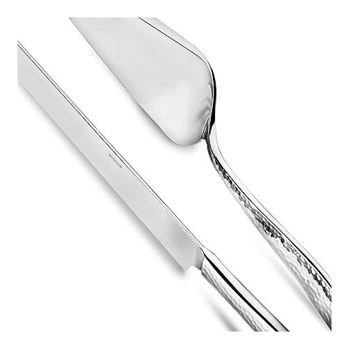  Hudson Essentials Hammered 18/10 Stainless Steel Cake Knife & Cake Server Set