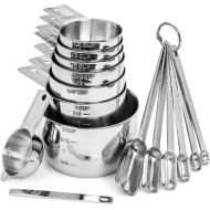 [아마존핫딜][아마존 핫딜] Hudson Essentials Stainless Steel Measuring Cups and Spoons Set (15 Piece Set)