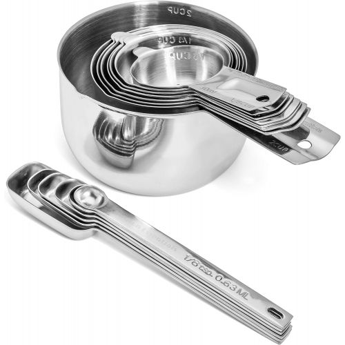  [아마존핫딜][아마존 핫딜] Hudson Essentials Stainless Steel Measuring Cups and Spoons Set (15 Piece Set)