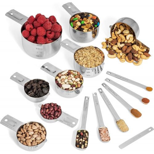  [아마존핫딜][아마존 핫딜] Hudson Essentials Stainless Steel Measuring Cups and Spoons Set (15 Piece Set)