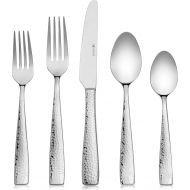 [아마존베스트]Hudson Essentials 20-Piece Hammered 18/10 Stainless Steel Flatware Silverware Set, Service for 4 (20-Piece Set)