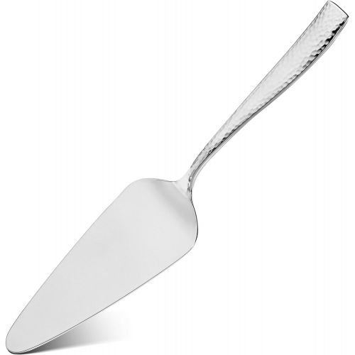  [아마존베스트]Hudson Essentials 8-Piece Hammered 18/10 Stainless Steel Serving Utensil Set - Hostess Silverware with Cake Knife