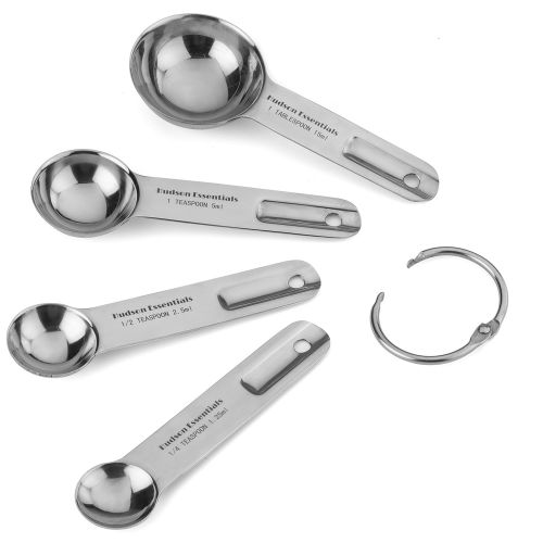  Hudson Essentials Stainless Steel Measuring Cups and Spoons Set - Stackable Set with Spout (11 Piece Set)