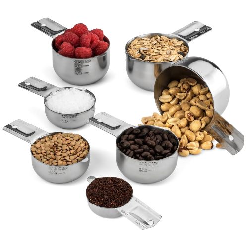  Hudson Essentials Stainless Steel Measuring Cups and Spoons Set - Stackable Set with Spout (11 Piece Set)