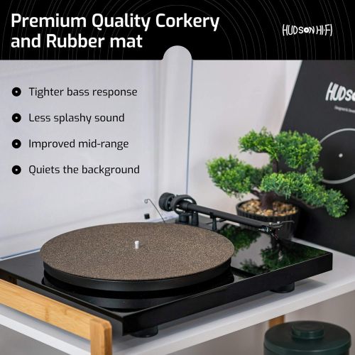  Visit the Hudson Hi-Fi Store CoRkErY Cork N Rubber Turntable Platter Mat  1-16  Audiophile Slipmat  Made in USA