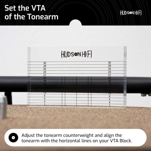  Hudson Hi-Fi Turntable Cartridge Alignment - Vertical Tracking Angle Block for DJ Turntable and Phono Cartridge - VTA Azimuth Ruler Tonearm Alignment Tool for Turntable Stylus - Tonearm Cartrid