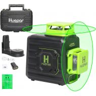 Huepar 2 x 360 Cross Line Self-leveling Laser Level, 360° Green Beam Dual Plane Leveling and Alignment Laser Tool, Li-ion Battery with Type-C Charging Port & Hard Carry Case Includ