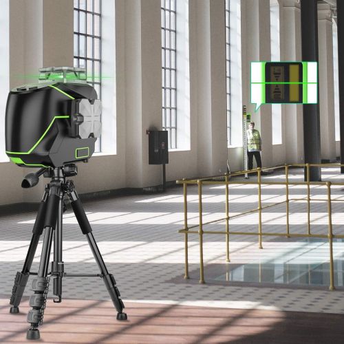  Huepar Laser Level 2x360 Self-Leveling Cross Line Laser with Bluetooth Connected, 360° Green Beam Leveling and Alignment Laser Tool with Metal Laser Window, Li-ion Battery&Magnetic