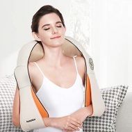 Hueplus HPM-100 Shiatsu Neck & Shoulder Massager with Heat - 3D Tension Technology Pain Relief Treatment Best for Muscle Knots and Sore Muscles at Home Office Deep Kneading Soothin