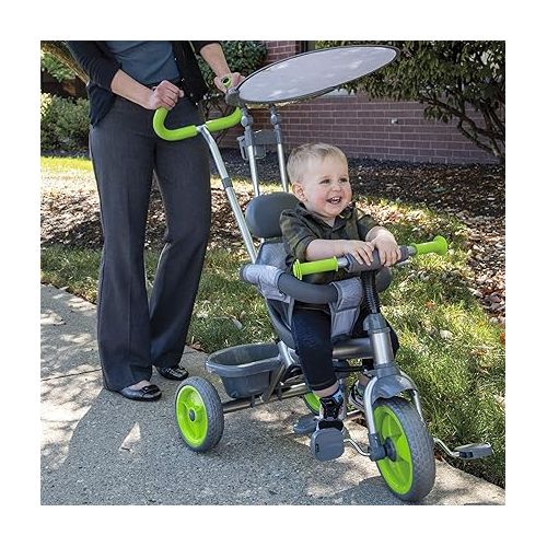  Huffy Malmo 4-in-1 Canopy Trike with Adjustable Push Handle, Folding Footrest, Removable Canopy