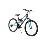 Huffy 26 Inch Womens Trail Runner Mountain Bike Dual Suspension Frame and Suspension Fork, Black