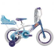Huffy Girls Frozen 12 Inch Bike with Sleigh, Blue, 1 Speed, Durable Steel Frame, Comfortable Padded Seat, Outdoor, For Ages 3 to 5 Years Old