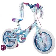 Huffy Frozen 2 12 Inch Kids Toddler Boys and Girls Ages 3 5 Training Wheel Coaster Bike Bicycle with Handlebar Bag and Streamers, Blue/Purple