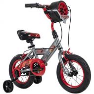 Huffy Disney Cars 12” Kid’s Bike, Quick Connect Assembly, Tire Case Storage & Training Wheels, Gray