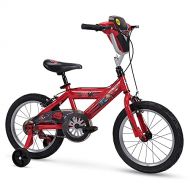Huffy Disney Cars Kid Bike Quick Connect Assembly, Handlebar Plaque w/ Sounds & Training Wheels, 16 Red