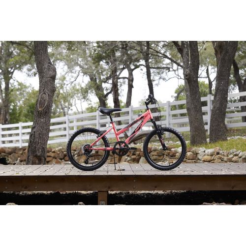  Huffy Kids Hardtail Mountain Bike for Girls, Stone Mountain 20 inch 6-Speed, Solar Flare, 20 Inch Wheels/13 Inch Frame, Model Number: 73818