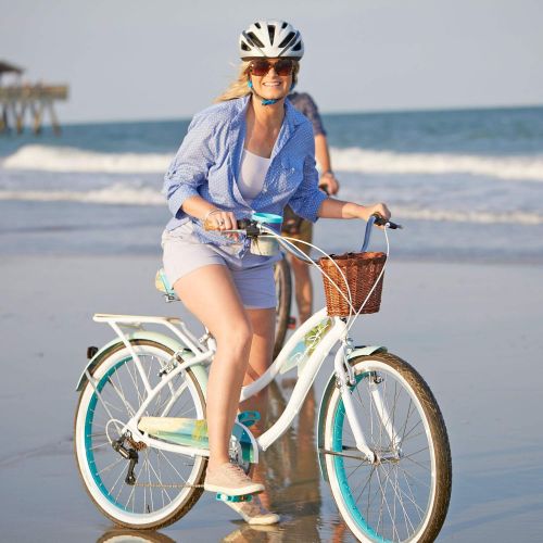  Huffy Panama Jack Womens Beach Cruiser Bike 26 inch 6-Speed, Lightweight, Pearl White