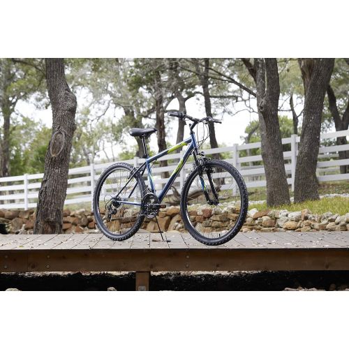  Huffy Hardtail Mountain Bike, Stone Mountain 26 inch, 21-Speed, Lightweight, Dark Blue