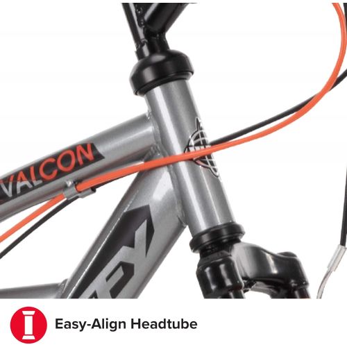  Huffy Valcon 20 Mountain Bike for Boys - 6 Speed - Dual Suspension - Silver & Orange