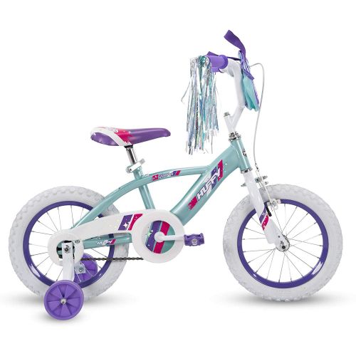  Huffy Glimmer 12 Age 3-5 Kids Bike Bicycle with Training Wheels, Sea Crystal