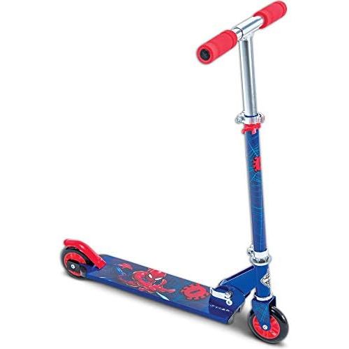 제네릭 Generic Huffy Boys Marvel Ultimate Spider-Man 2-Wheel Inline, Lightweight, Durable, Safe, Foldable with no-tools Needed Scooter with Very Responsive Rear Brake for Maximum Safety