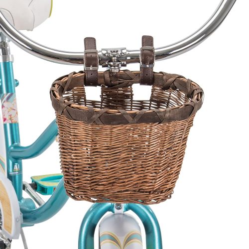  Huffy Panama Jack 20 Girls Beach Cruiser Bike with Wicker Handlebar Basket, Blue