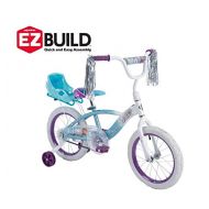 Huffy Girls Bike Huffy Disney Frozen 16 EZ Build Girls Bike with Sleigh Doll Carrier, WhiteBlue