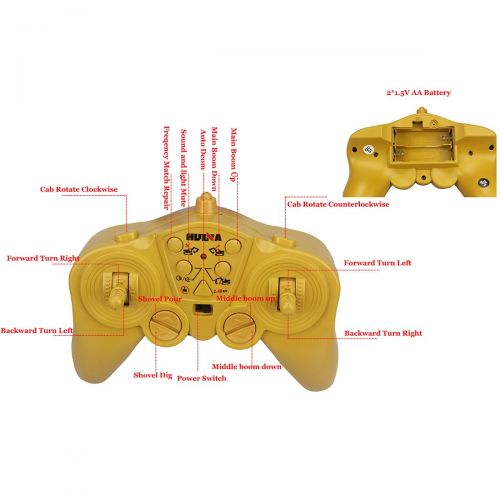  Hugine 15 Channel 2.4G Professional Remote Control Crawler Excavator