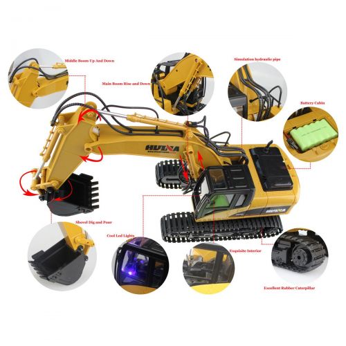  Hugine 15 Channel 2.4G Professional Remote Control Crawler Excavator