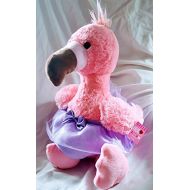 Hugme 23 inch Pink Flamingo with Lavender satin & toole tutu Balerina and pink & white leggings. shelf 315