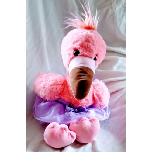  Hugme 23 inch Pink Flamingo with Lavender satin & toole tutu Balerina and pink & white leggings. shelf 315