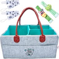 [아마존베스트]HugnHugs Baby Diaper Caddy Organizer: Newborn Baby Shower Gift for Boys and Girls, Nursery Essentials Storage Bin for Changing Table, Diaper Tote Bag, New Born Baby Registry Box