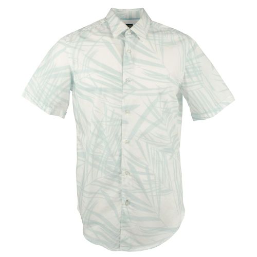  Hugo+Boss Hugo Boss Mens Luka 5F Button Down Short Sleeve Shirt