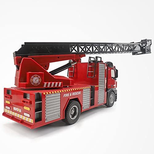  HUINA 1561 RC 1:14 Scale Fire Engine Truck with Working Water Spray Jet Pump Ladder Toy 22 Channel 2.4GHz Remote Control Flashing LED Lights Simulating Siren Sounds Gift ? 2 Rechar