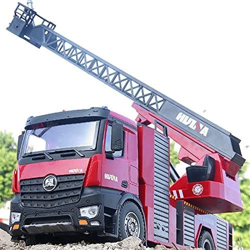  HUINA 1561 RC 1:14 Scale Fire Engine Truck with Working Water Spray Jet Pump Ladder Toy 22 Channel 2.4GHz Remote Control Flashing LED Lights Simulating Siren Sounds Gift ? 2 Rechar