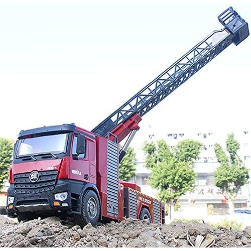  HUINA 1561 RC 1:14 Scale Fire Engine Truck with Working Water Spray Jet Pump Ladder Toy 22 Channel 2.4GHz Remote Control Flashing LED Lights Simulating Siren Sounds Gift ? 2 Rechar