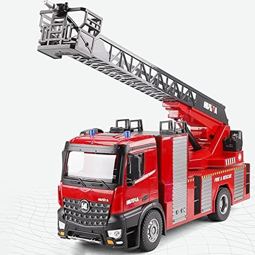  HUINA 1561 RC 1:14 Scale Fire Engine Truck with Working Water Spray Jet Pump Ladder Toy 22 Channel 2.4GHz Remote Control Flashing LED Lights Simulating Siren Sounds Gift ? 2 Rechar