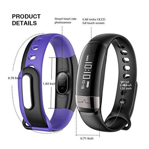  Fitness Tracker, HuiNiu Activity Tracker with Wrist Based Heart Rate Monitor and blood pressure Smart Bracelet Step Tracker Sleep Monitor Calorie Counter Pedometer Watch for Androi