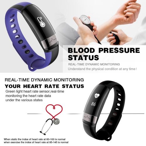  Fitness Tracker, HuiNiu Activity Tracker with Wrist Based Heart Rate Monitor and blood pressure Smart Bracelet Step Tracker Sleep Monitor Calorie Counter Pedometer Watch for Androi