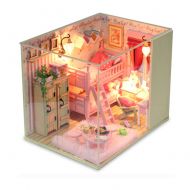 Huifen Cute DIY Mini House Dollhouse Miniature DIY Kit Dream Love Secret Bedroom Handwork Room House