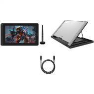 Huion Kamvas 13 Pen Display Creator Kit & USB-C Cable Bundle (Cosmo Black)