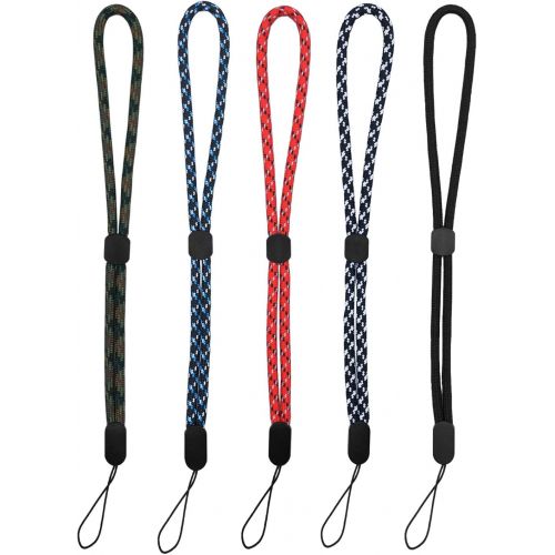  [아마존베스트]Hukado Adjustable Hand Wrist Straps Lanyard, (5 Pack) 9.5 inches Nylon Lanyard with Quick-Release for Phone, Camera, GoPro, PSP, Flashlight, Keychains, USB Flash Drives and More De