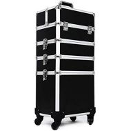 Hul 4-in-1 Professional Rolling Makeup Trolley Case Cosmetic Train Box