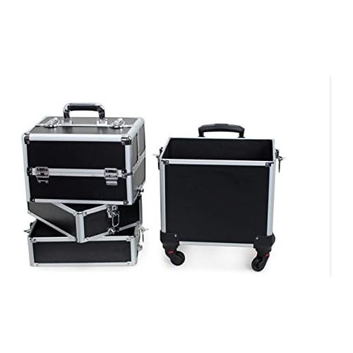  Hul 4-in-1 Professional Rolling Makeup Trolley Case Cosmetic Train Box